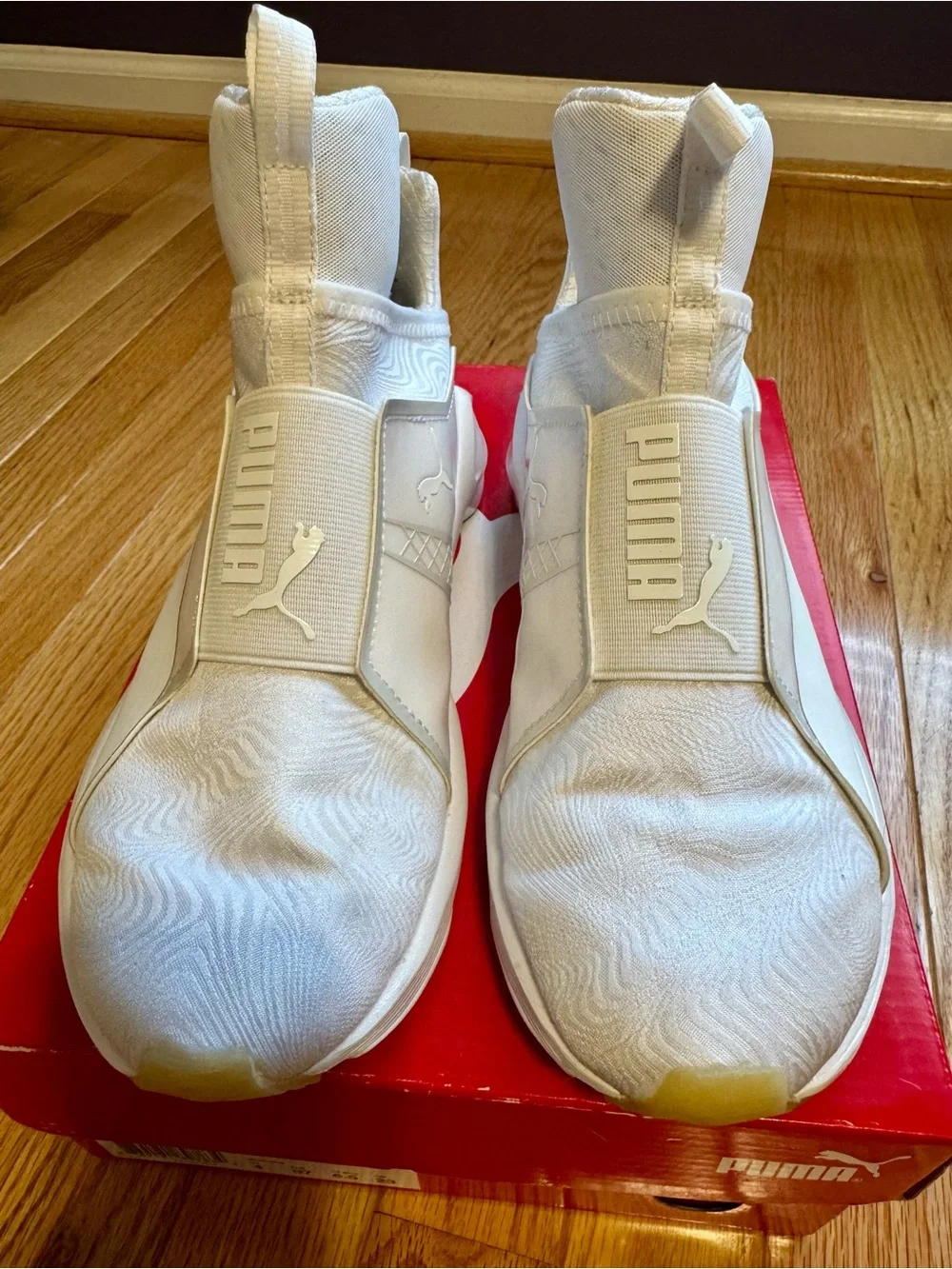 Puma Kids White Slip-On High-Top Sneakers